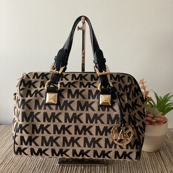 Michael Kors Handbags - Michael Kors Greyson Duffle MK Monogram Satchel Bag